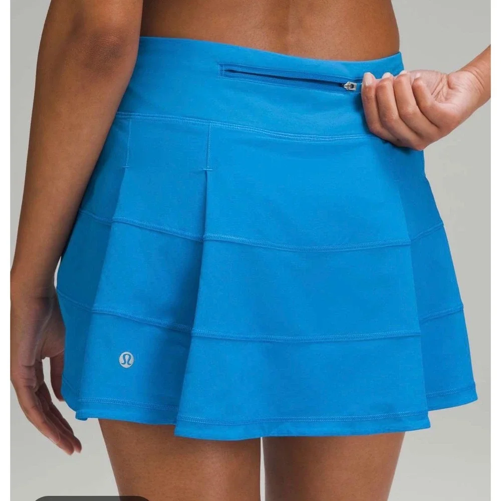 Lululemon Pace Rival Mid-Rise Skirt Blue Pleated Tennis Running Skort Size 8 - Picture 1 of 8